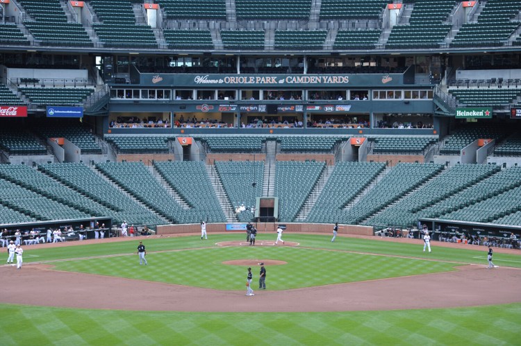 The Baltimore Orioles hosted the Chicago White Sox in a game on April 29, 2015 that was played in an empty stadium due to civil unrest in Baltimore. U.S. sports leaders are now weighing whether to bar fans from ballparks and stadiums to help stall the coronavirus outbreak. 