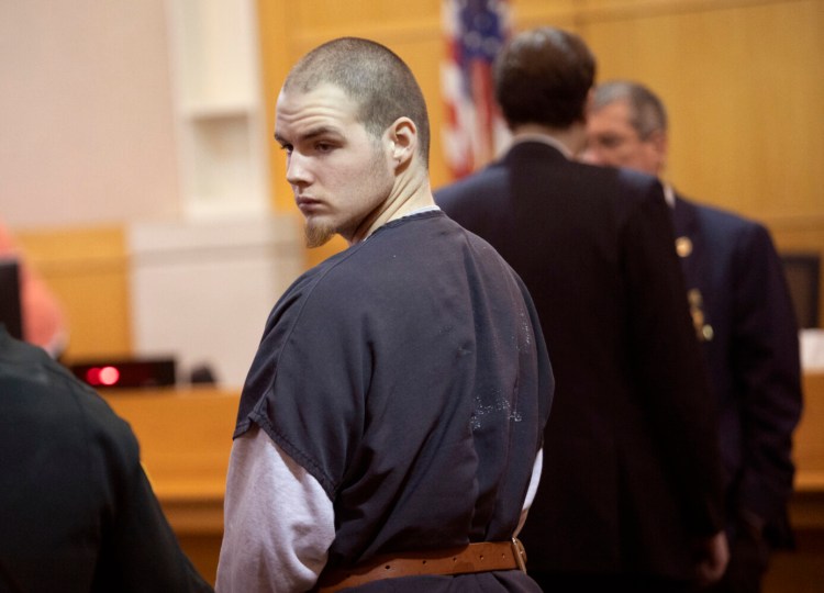 Dominic Sylvester, who was 16 when he killed the grandmother who raised him, is sentenced to 27 years after pleading guilty in Maine District Court in West Bath on Tuesday.