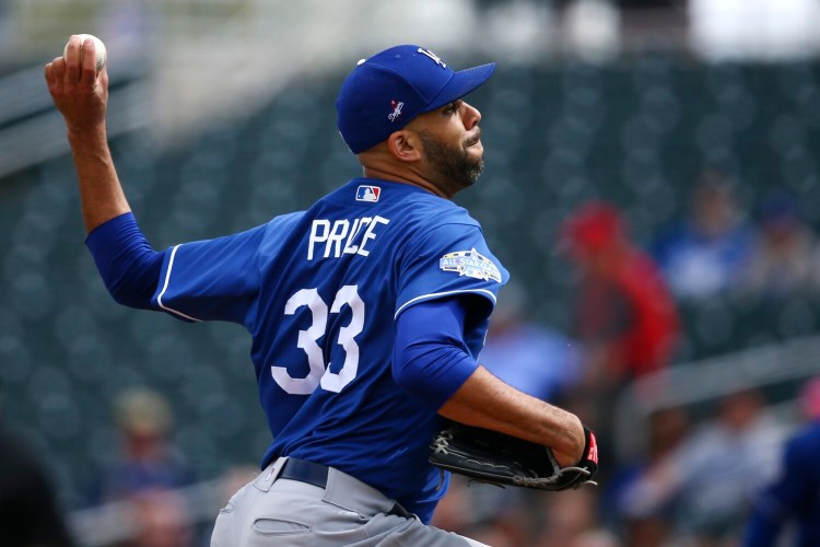 David Price allowed two runs on three hits in 1 1/2 innings in his first start of the spring for the Los Angeles Dogers on Monday. 