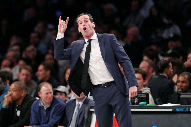 Brooklyn Coach Kenny Atkinson, shown coaching against Memphis on Wednesday, was fired by the team on Saturday.