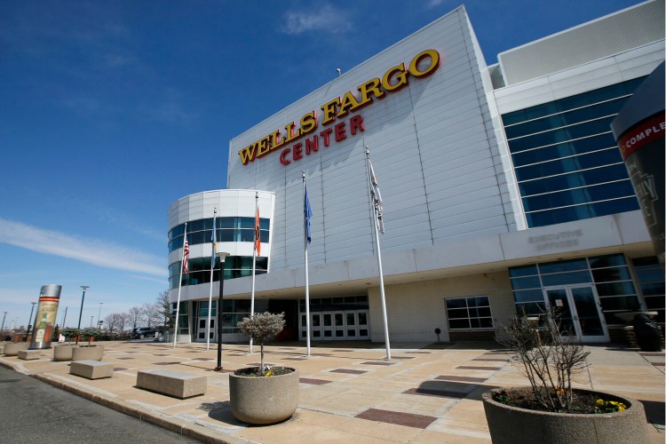 The Wells Fargo Center, home of the Philadelphia Flyers NHL hockey team and the Philadelphia 76ers will be empty for the foreseeable future because of the coronavirus pandemic. The NHL told its players to go home and self-isolate until March 27.