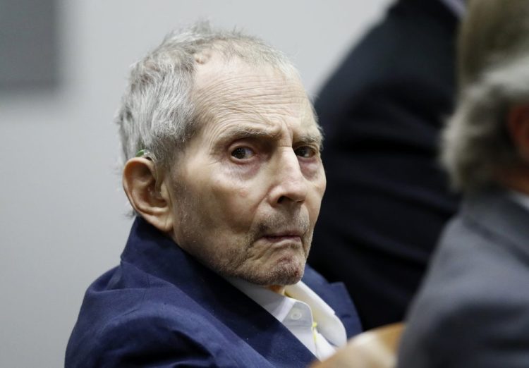 Real estate heir Robert Durst sits during his murder trial at the Airport Branch Courthouse in Los Angeles on Wednesday. After a Hollywood film about him, an HBO documentary full of seemingly damning statements, and decades of suspicion, Durst is now on trial for murder. 