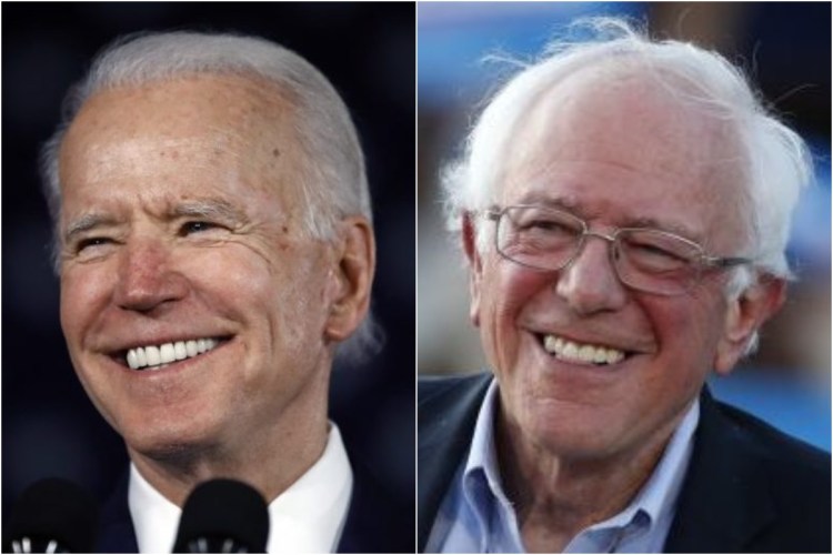 Former Vice President Joe Biden and Sen. Bernie Sanders, I-Vt.