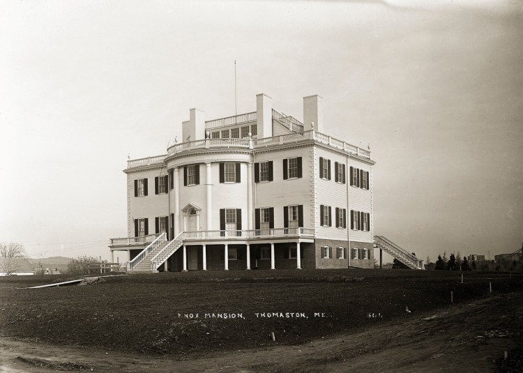 Montpelier, the grand mansion built by land baron Henry Knox in Thomaston, fell into such disrepair after his death that it became the inspiration for Nathaniel Hawthorne's House of Seven Gables after he visited it. It was razed in 1871 to make way for the railroad, and this replica – shown shortly after its completion in 1929 – was later built across town. 