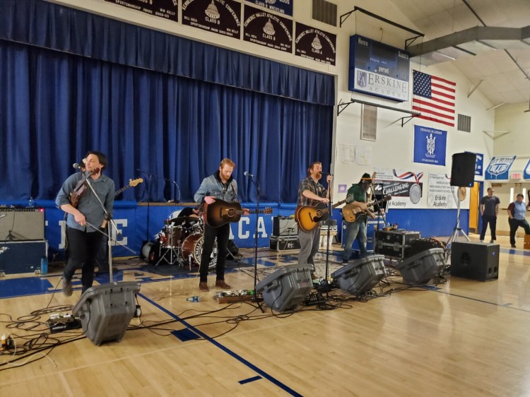 Mallett Brothers performed March 12 for an all-school assembly at Erskine Academy.