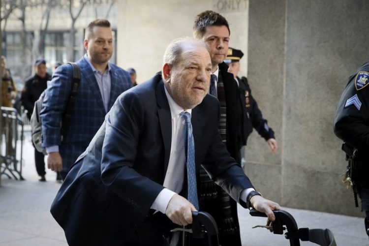 Harvey Weinstein arrives at a Manhattan courthouse as jury deliberations continued in his rape trial. 