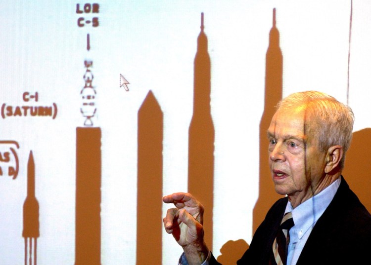John C. Houbolt, an engineer whose contributions to the U.S. space program were crucial to NASA’s successful moon landing, photographed in 2003. 
