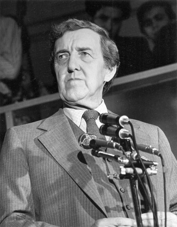 Secretary of State Edmund Muskie is photographed in 1980. The Maine native was a driving force behind the nation's Clean Air and Clean Water acts. 