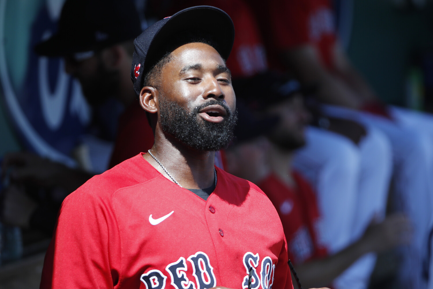 Red Sox center fielder Jackie Bradley Jr., his wife Erin and their