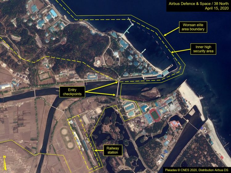 An overview of Wonsan complex in Wonsan, North Korea. Recent satellite photos show a train probably belonging to North Korean leader Kim Jong Un has been spotted on the country’s east coast amid mounting speculation about his health.