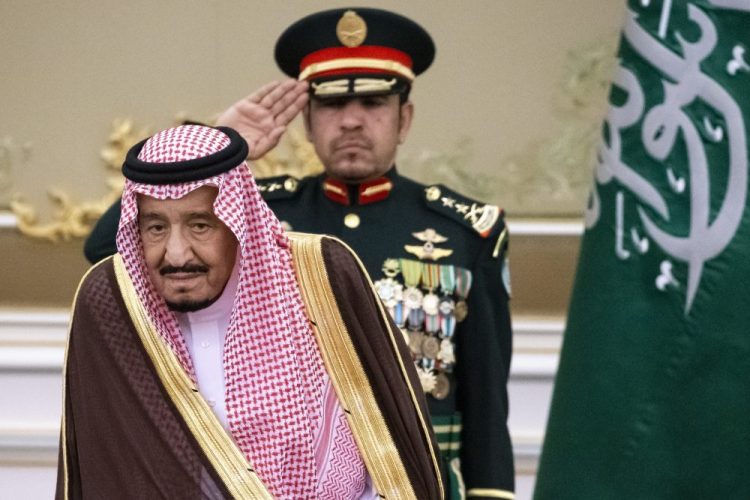 Saudi Arabia's King Salman attends the official welcome ceremony for Russian President Vladimir Putin in Riyadh, Saudi Arabia, last year. Salman ordered an end to the death penalty for crimes committed by individuals when they were minors, according to a statement Sunday. 
