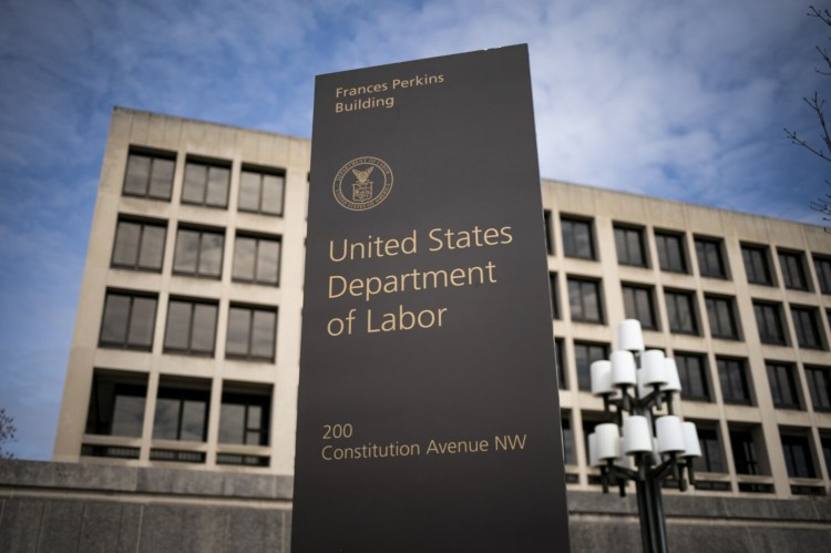 The U.S. Department of Labor headquarters in Washington, D.C., on March 18.