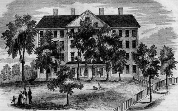 Theological Seminary, at Bangor, Maine, an engraving published December 1853 in Gleason's Pictorial Drawing-Room Companion

