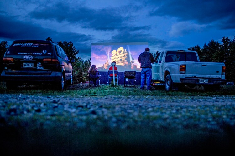 The Bridgton Twin Drive-In, seen in the days before social distancing, will open for the 2020 season on Friday.