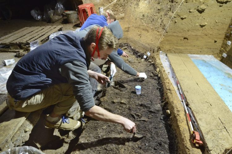 Excavation work at the Bacho Kiro Cave in Bulgaria. Two new studies Monday show that Homo sapiens bones found in the  cave date back to as far as 46,000 years ago, which is thousands of years earlier than previous human fossils in Europe. 