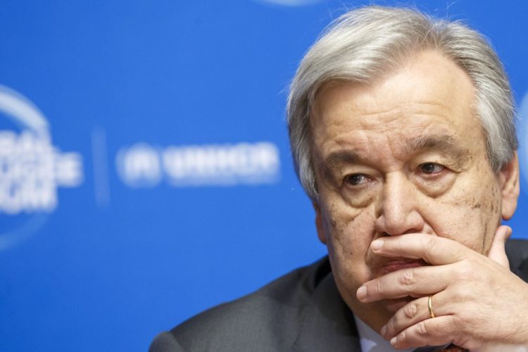 U.N. Secretary-General Antonio Guterres says when he proposed ahead of the G-20 summit in late March that leaders adopt a “wartime” plan and cooperate on the global response to suppress the virus, there was no response.
