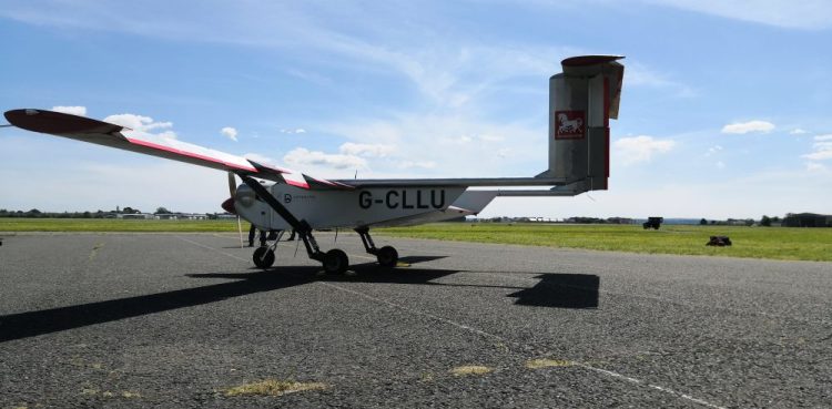 The “Wingracers ULTRA” drone parked  at Solent Airport in Lee-on-the-Solent, England. Britain is testing the use of a car-sized drone to deliver medical supplies more quickly to hospitals and help ease pressure on the country’s health system during the new coronavirus crisis. 