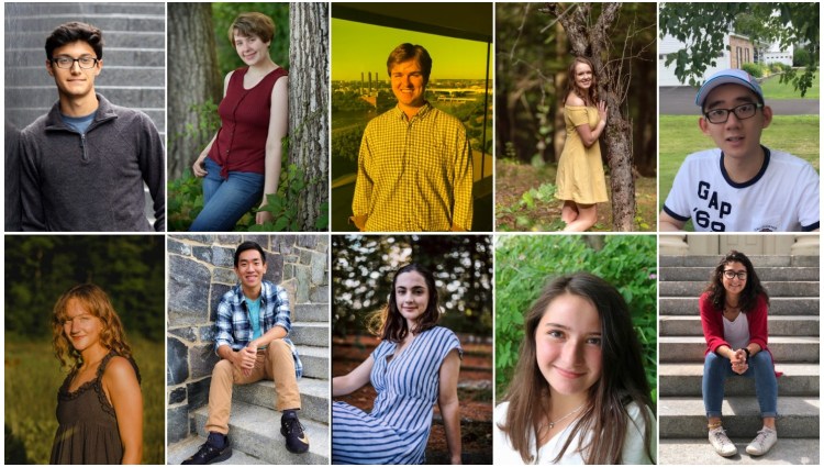 Waterville Senior High School has announced its top 10 seniors for the class of 2020. Top from left are Taylor Bielecki, Rebecca Maheu, David Ramgren, Hannah Lord and Kevin Chen. Bottom from left are Jess Bazakas, Peter Lai, Abigail Bloom, Lily Roy and Jasmine Liberty.