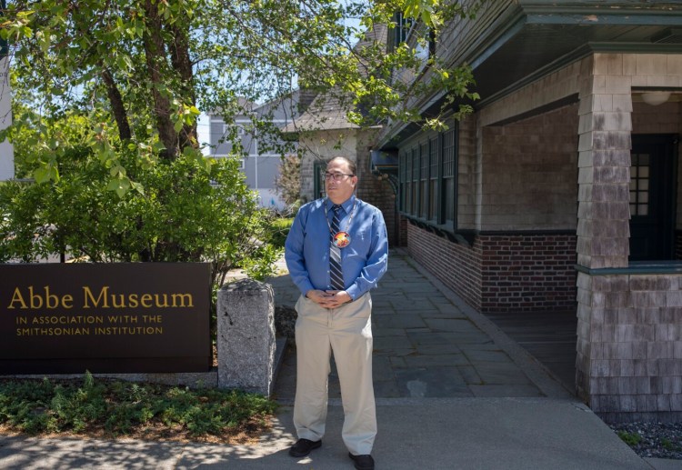 BAR HARBOR, ME - JUNE 25: Chris Newell, the executive director and senior partner to Wabanaki Nations at the Abbe Museum, poses for a portrait at the museum in downtown Bar Harbor on Thursday, June 25, 2020. Newell, a citizen of the Passamaquoddy Tribe at Indian Township, returned to Maine for this leadership position at the museum. (Staff photo by Brianna Soukup/Staff Photographer)