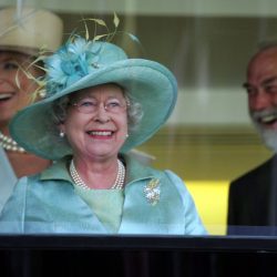 Britain' Queen Elizabeth II, Prince Michael of Kent, and Princess Michael of Kent