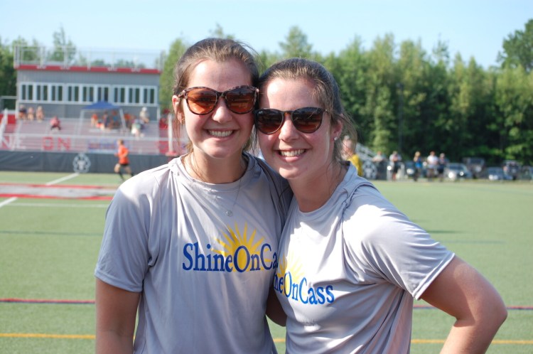 Former Messalonksee High School alumnae and twin sisters Chelsey Oliver and Shawna Lachance, reunite with classmates to play in last year's 11-hour soccer event "Kick For Cass" in honor and memory of Cassidy Charette. The Fifth annual event has been reinvented in light of COVID-19 to a virtual giving event called “Kick Back for Cass “ encouraging players and fans to give back to their communities for 11 days, July 1 -11. 