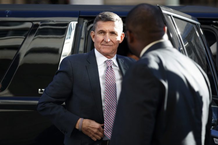 President Donald Trump's former National Security Advisor Michael Flynn arrives at federal court in Washington in December 2018. 