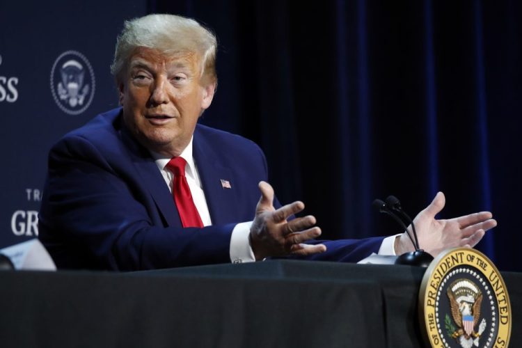 President Trump speaks during a roundtable discussion Thursday about "Transition to Greatness: Restoring, Rebuilding, and Renewing," at Gateway Church Dallas.