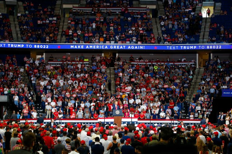 President Trump speaks during a campaign rally at the BOK Center on June 20 in Tulsa, Okla. 