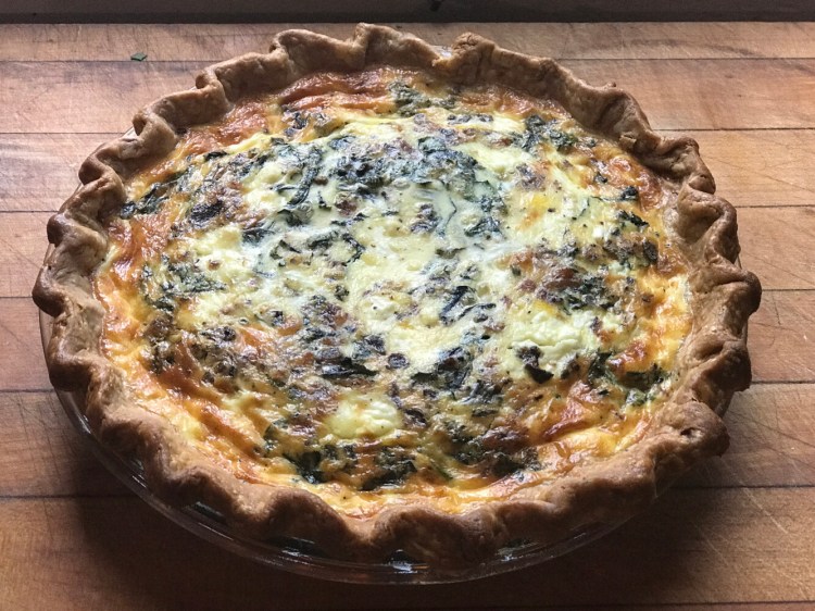 Bacon, Swiss Chard and Goat Cheese Quiche 
