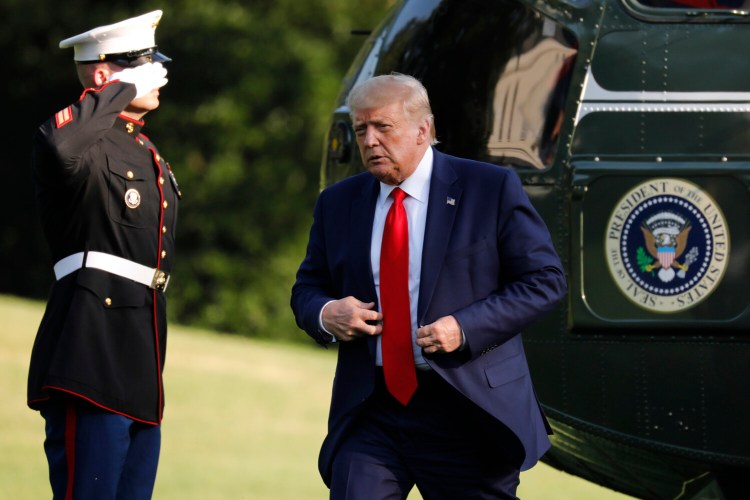 President Trump returns to Washington, D.C., from Atlanta on Wednesday. During an interview on Fox News that aired Sunday, Trump declined to guarantee that he would accept the election outcome, saying it was too soon.
"I have to see," he told interviewer Chris Wallace. "I'm not going to just say 'yes.' I'm not going to say 'no,' and I didn't last time either."