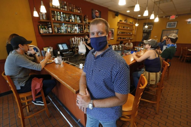 Nick Gavrilides is the owner of the Soup Spoon Cafe in Lansing, Mich. He tried to submit a claim for $650,000 for two months of losses that he said he suffered at two his restaurants, but was denied. Gavrilides is  serving customers inside both restaurants but only at half capacity.