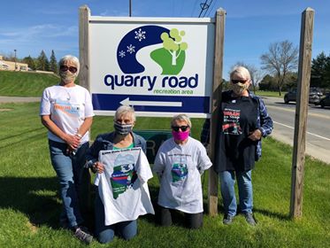 Waterville Food Bank walk team helped raise more than $40,000 during the Maine State Credit Union's Feed ME 5K Virtual Walk. From left are Jane Bird, Beth Thomas, Emily Atkinson and Julie Auterio.