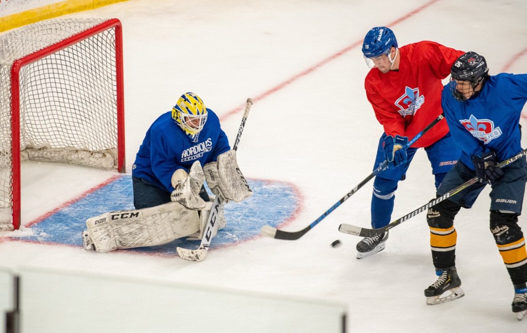 Connor Wood skates with the Maine Nordiques, Sports