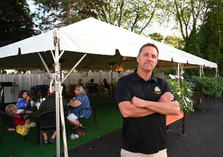 YARMOUTH, ME - AUGUST 20: Chris Kyle of Pat's Pizza  Thursday, August 20, 2020.(Staff Photo by Shawn Patrick Ouellette/Staff Photographer)