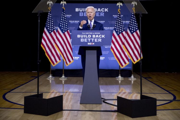 Democratic presidential candidate and former Vice President Joe Biden speaks at a campaign event July 28 at the William "Hicks" Anderson Community Center in Wilmington, Del. 

