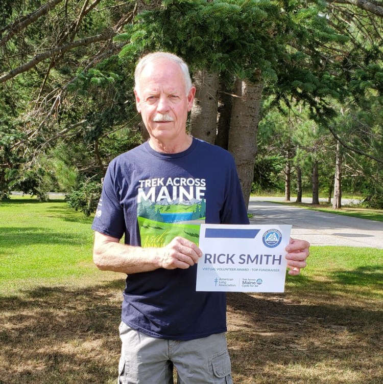 Rick Smith of Skowhegan recently was awarded the first Trek Across Maine Virtual Volunteer Award.