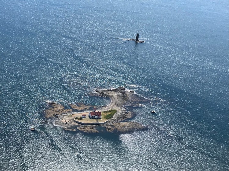 Wood Island at the mouth of the Piscataqua River as seen by Maine Marine Patrol Pilot Steve Ingram, participated in a search of the area near the island for Portsmouth, New Hampshire, resident Dan Vardell Jr.