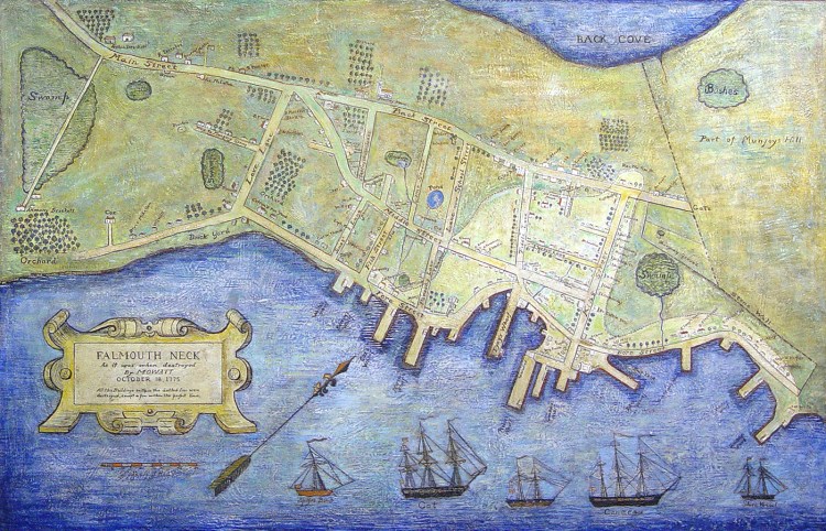 Falmouth Neck as it was when destroyed by Lt. Henry Mowatt in 1775.


MeBi

MHS 16128