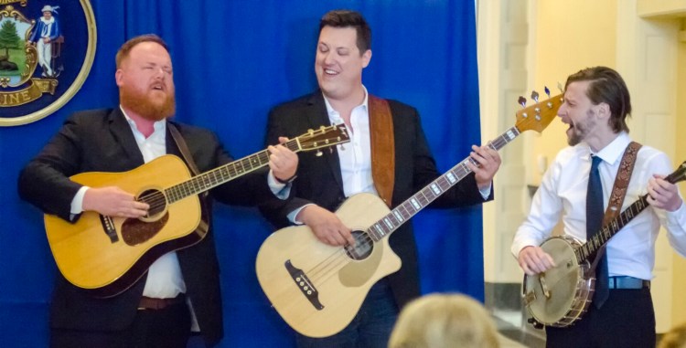 Members of Ghost of Paul Revere performing at the Maine State House in 2019. 