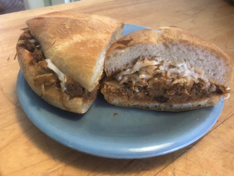 A BBQ pulled pork sandwich from Verbena in South Portland. 