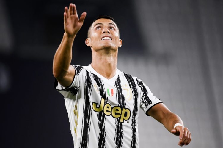 Juventus' Cristiano Ronaldo reacts after missing a shot during an Italian Serie A soccer match between Juventus and Sampdoria.