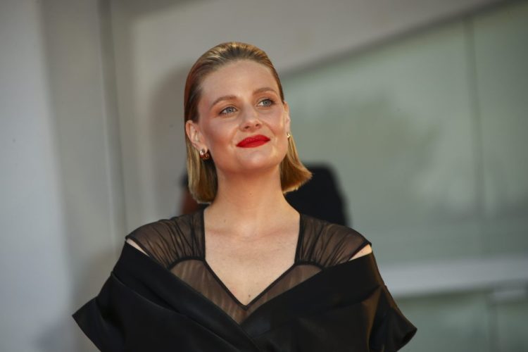Actress Romola Garai arrives at the premiere of the film 'Miss Marx' during the 77th edition of the Venice Film Festival in Venice, Italy, on Saturday.
