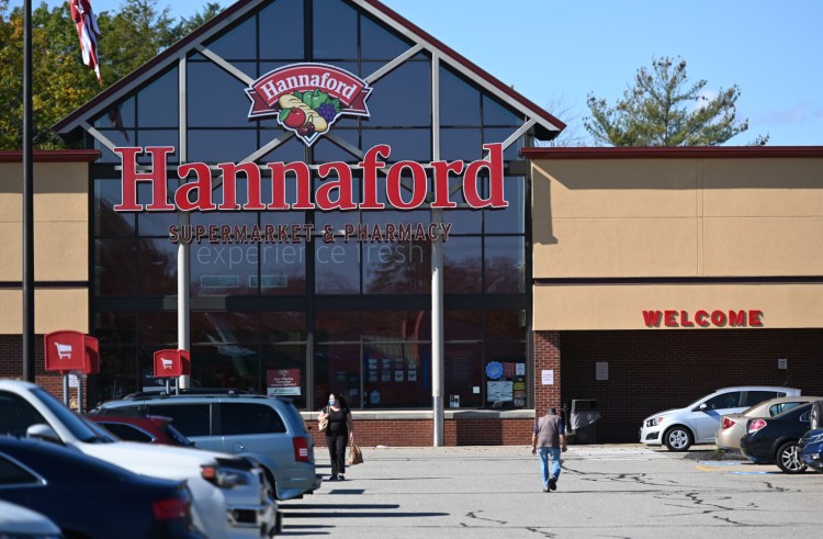 SACO, ME - OCTOBER 14: Hannaford Supermarket in Saco Wednesday, October 14, 2020. (Staff Photo by Shawn Patrick Ouellette/Staff Photographer)