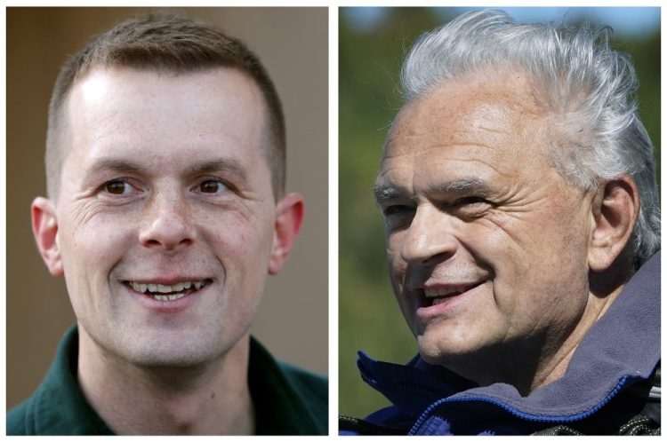 FILE - This photo combo shows incumbent U.S. Rep. Jared Golden, D-Maine, left, and Republican former state Rep. Dale Crafts. Golden has maintained a lead in polls.