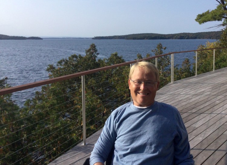 Travis Roy, on the deck of his home on Lake Champlain in Colchester, Vermont.