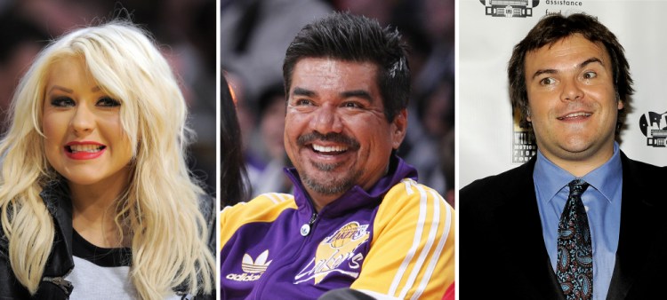 Musician Christina Aguilera, comedian George Lopez and actor Jack Black 

