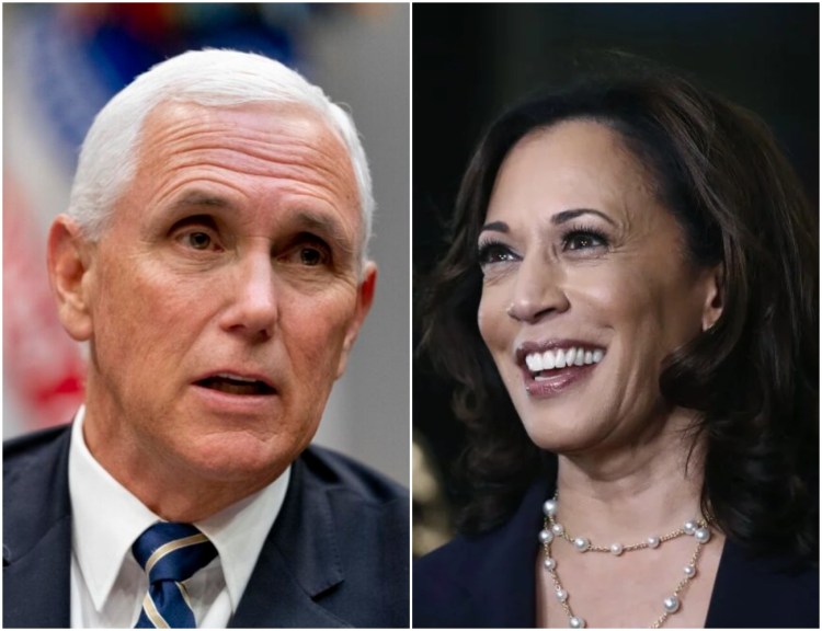 Republican Vice President Mike Pence and Vice President-elect Kamala Harris