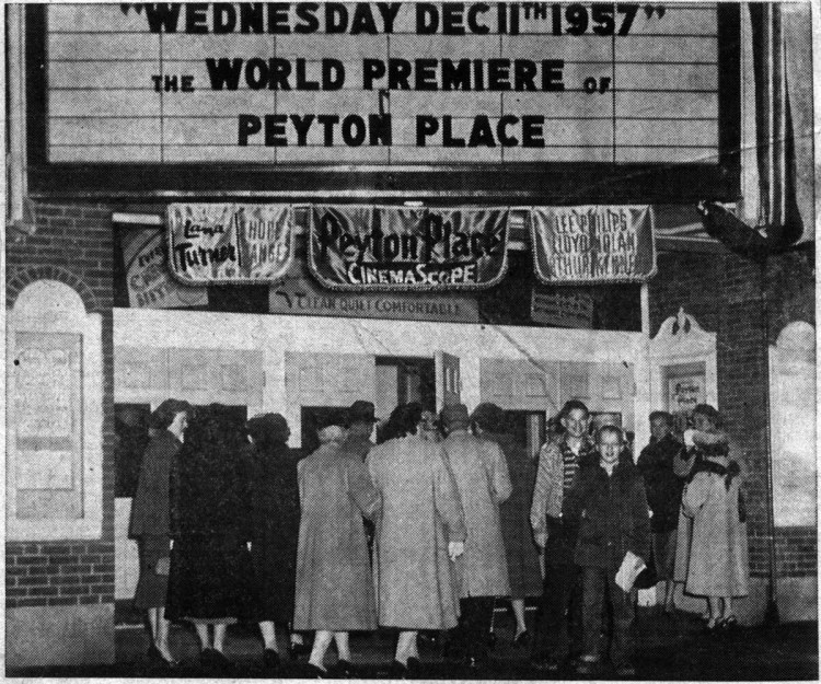 World premiere of Peyton Place in Camden on Dec. 11, 1957.
