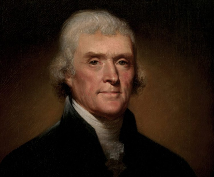 Thomas Jefferson, painted by Rembrandt Peale, 1800
