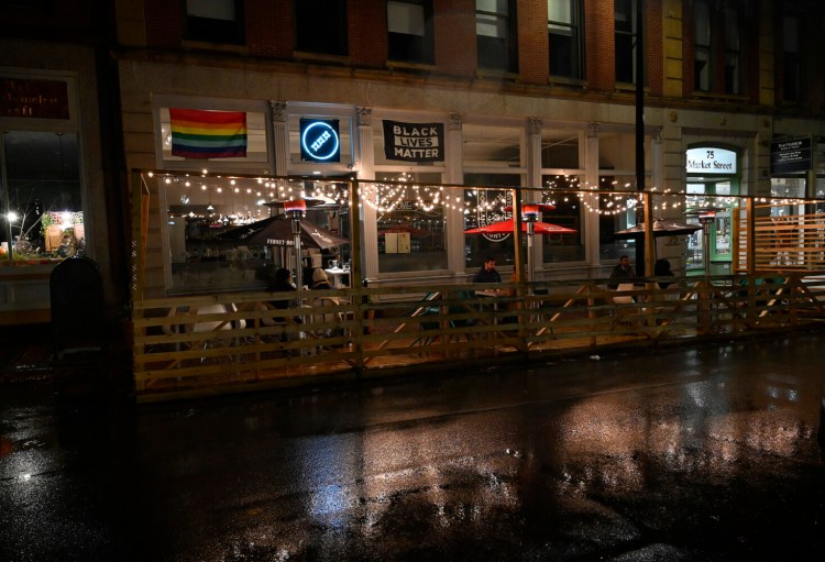 The Portland Hunt & Alpine Club was open for outdoor seating Sunday night.